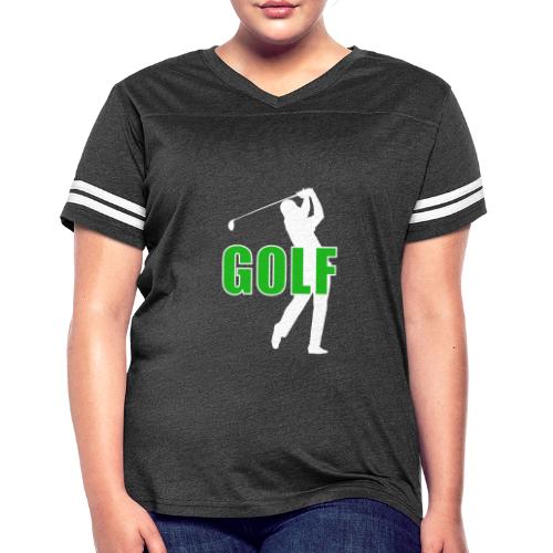 Golf: Classic Golf Motion - Women's V-Neck Football Tee