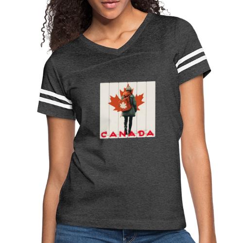 Canada: Proud Canadian Woman - Women's V-Neck Football Tee