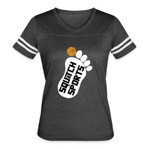 Squatch foot white - Women's V-Neck Football Tee