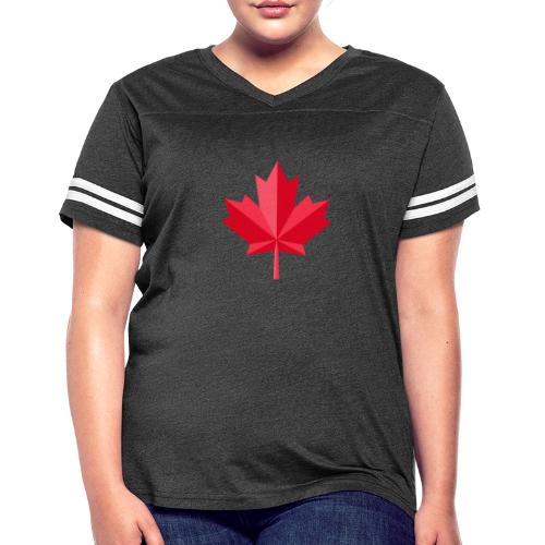 Canadian red maple leaf - Women's V-Neck Football Tee