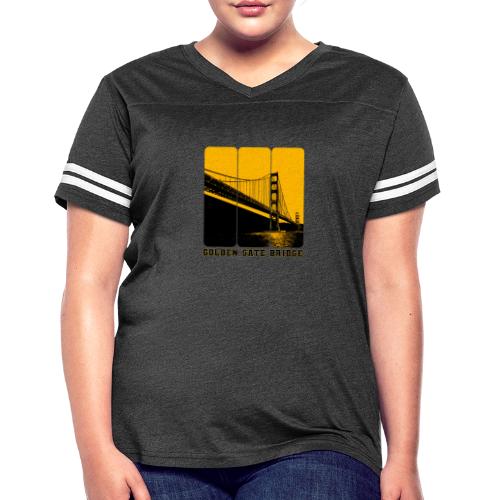 Golden Gate Bold Icon - Women's V-Neck Football Tee