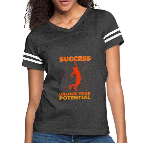 Unlock Success - Women's V-Neck Football Tee