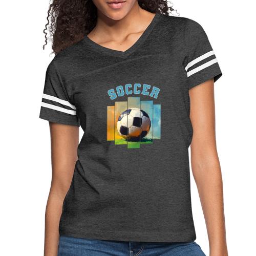 Soccer Ball Vibes - Women's V-Neck Football Tee