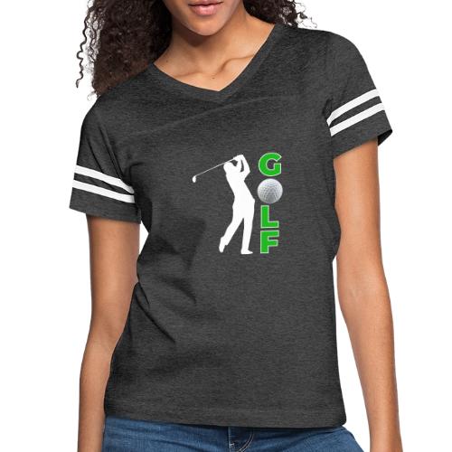 Golf: Classic Golf Motion - Women's V-Neck Football Tee