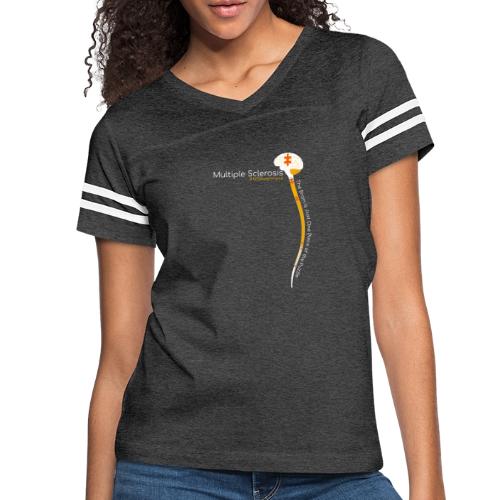 MS is More than the Brain - Women's V-Neck Football Tee
