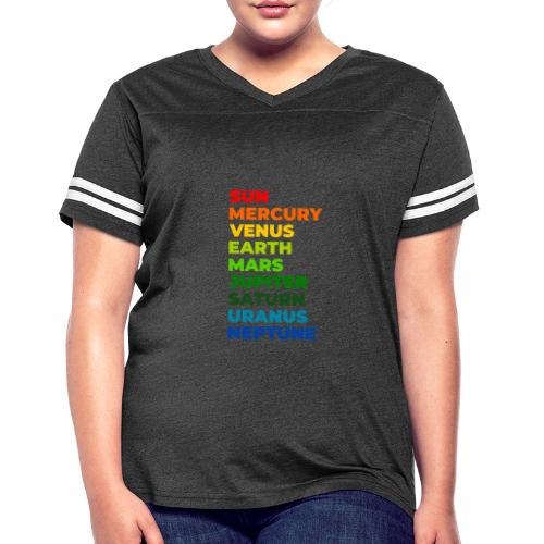Color the solar system - Women's V-Neck Football Tee