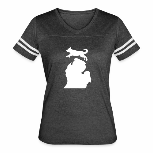 Bark Michigan Husky - Michigan Tech Colors - Women's Vintage Sports T-Shirt