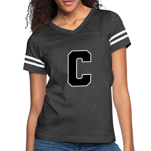 Varsity Letter C Collegiate Monogram - Women's V-Neck Football Tee