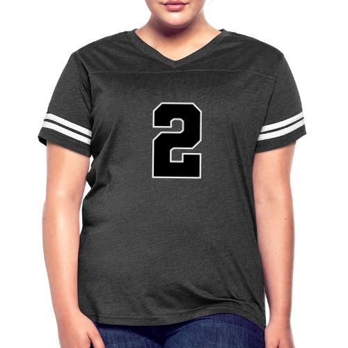 Varsity Number 2 Sports Design - Women's V-Neck Football Tee