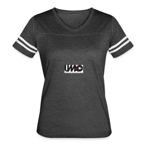 umac logo - Women's V-Neck Football Tee