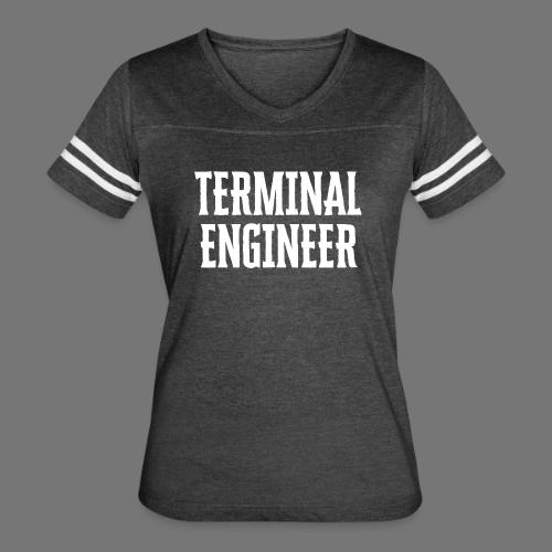 Terminal Engineer Double Print - Women's V-Neck Football Tee