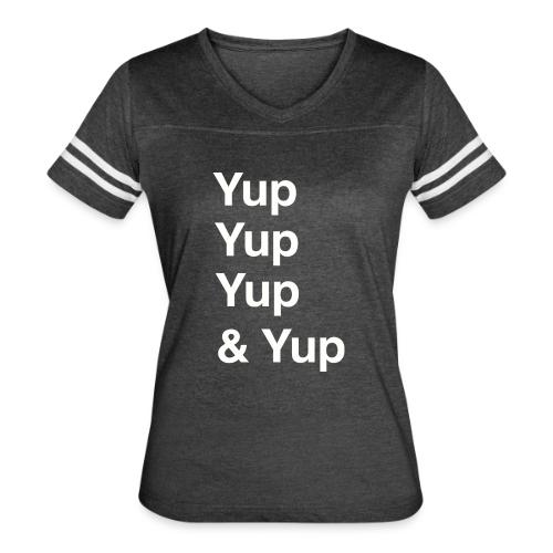 Yup, Yup, Yup & Yup - Women's V-Neck Football Tee