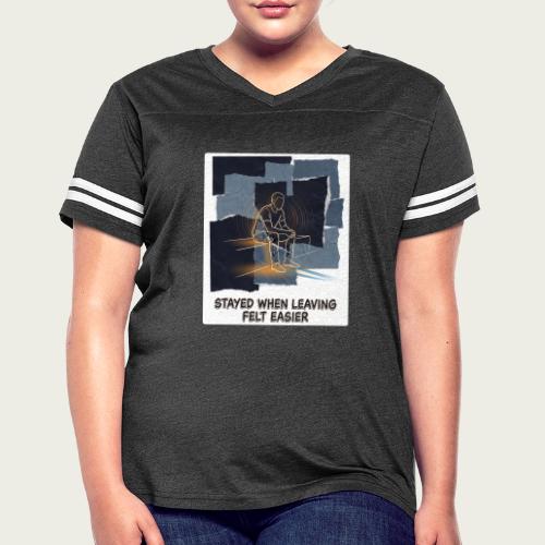 Recovery Mantra Stayed when leaving felt easier - Women's V-Neck Football Tee
