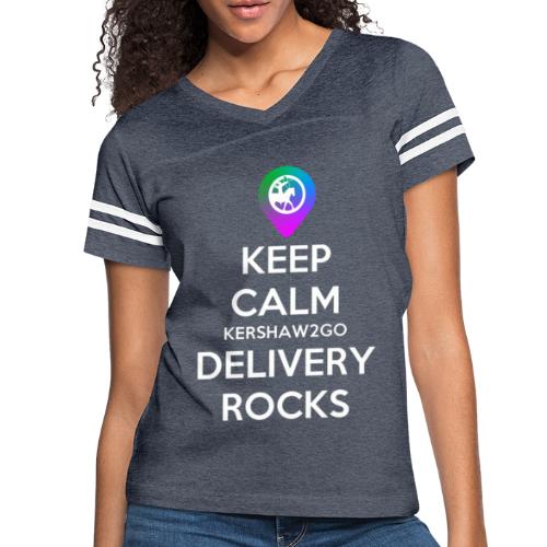 Keep Calm KC2Go Delivery Rocks - Women's V-Neck Football Tee