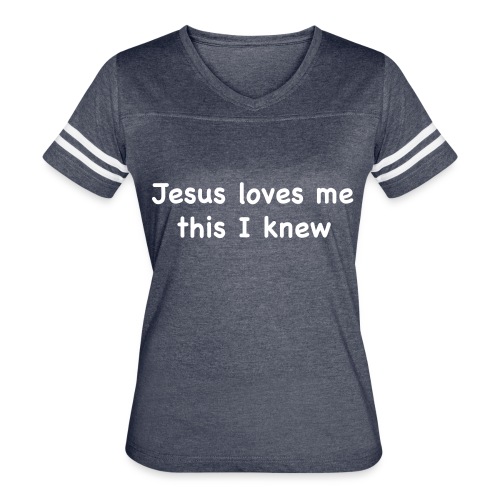 jesus loves me - Women's V-Neck Football Tee