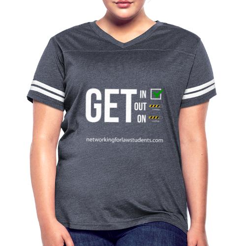 get in get out get on - Women's V-Neck Football Tee