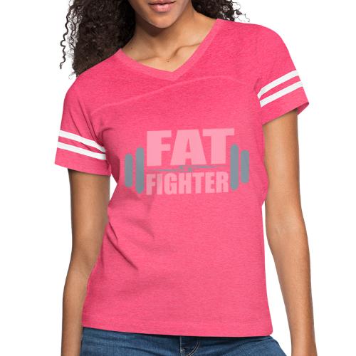 Fat Fighter - Women's V-Neck Football Tee