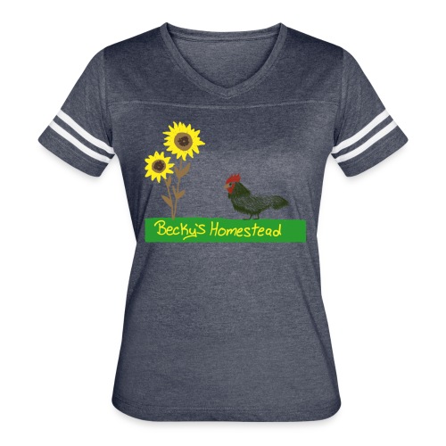 Chicken and Sunflowers - Women's Vintage Sports T-Shirt