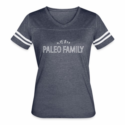 Paleo Family 3 Kids - Women's V-Neck Football Tee