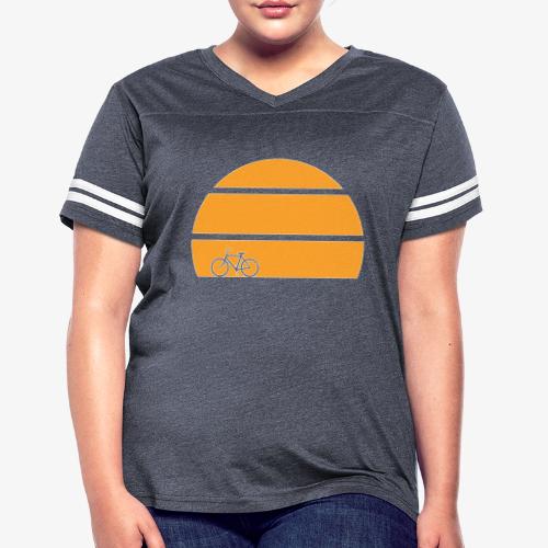 Bicycle Sunset v2 - Women's V-Neck Football Tee