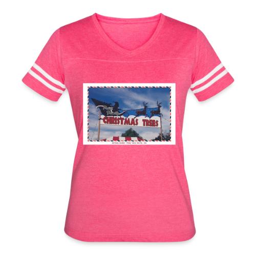 Priut Christmas Tree Shop - Women's V-Neck Football Tee