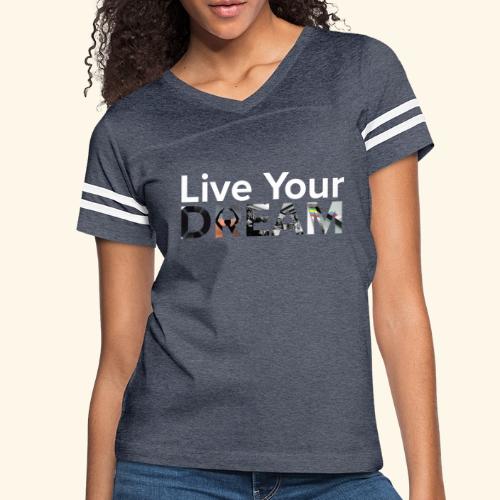 Live Your Dream - SISFA 2020 - Women's V-Neck Football Tee