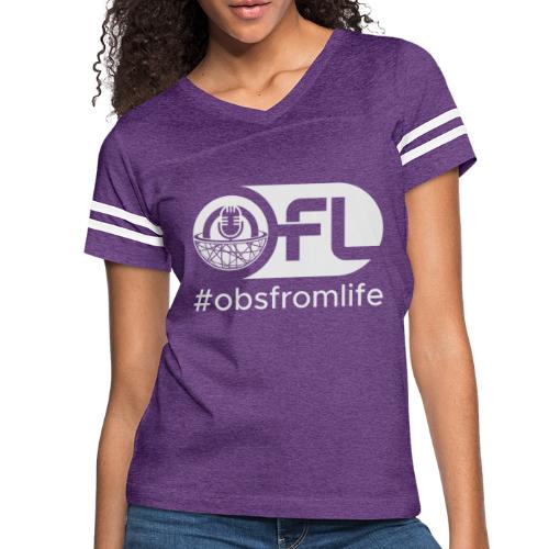 Observations from Life Logo with Hashtag - Women's V-Neck Football Tee