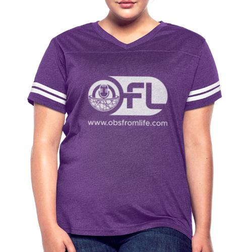 Observations from Life Logo with Web Address - Women's V-Neck Football Tee