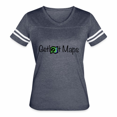 Getlost Maps Logo - Women's V-Neck Football Tee