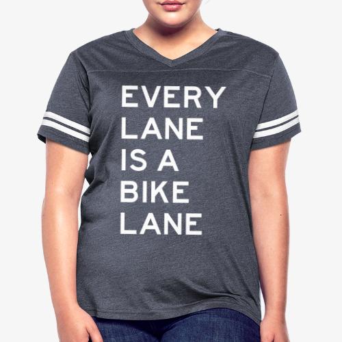Every Lane is a Bike Lane - Women's V-Neck Football Tee