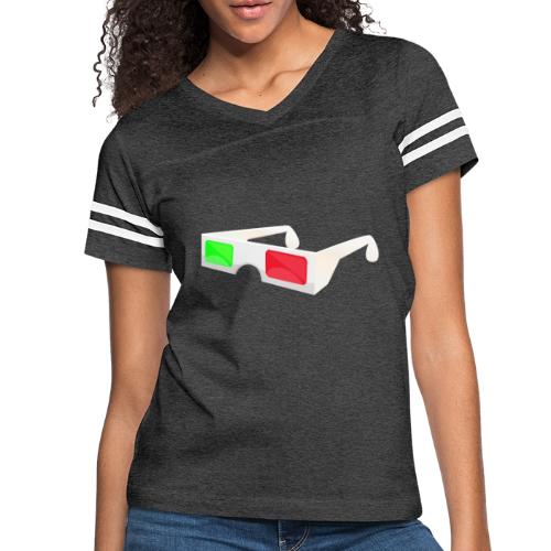 3D red green glasses - Women's Vintage Sports T-Shirt