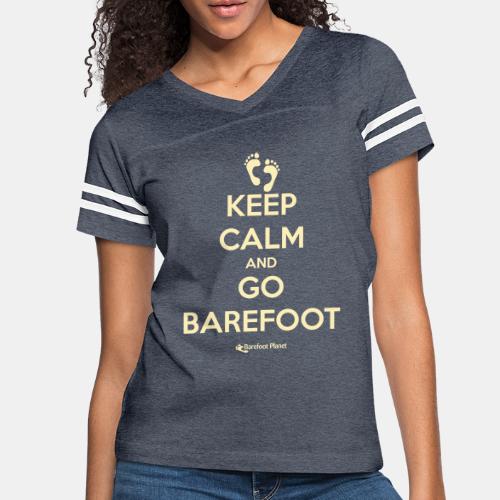 Keep Calm and Go Barefoot - Women's V-Neck Football Tee