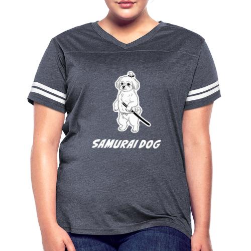 Samurai Maltese Katana Warrior Dog Tee - Women's V-Neck Football Tee