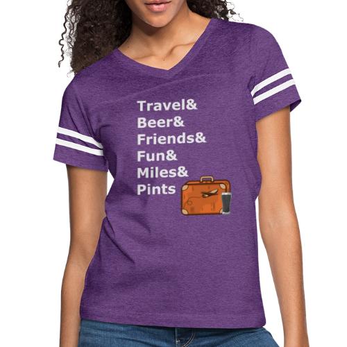 & Miles & Pints - Light Lettering - Women's Vintage Sports T-Shirt