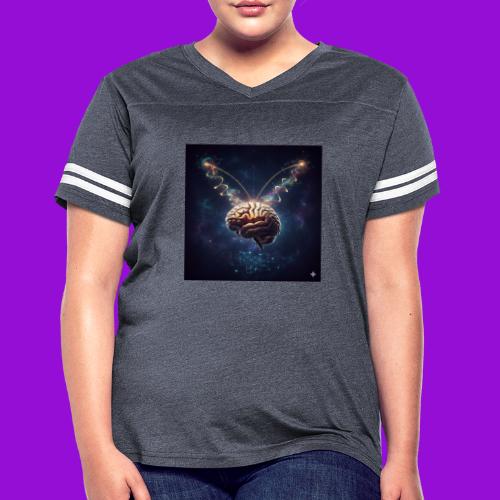 BrainTeas - Women's V-Neck Football Tee