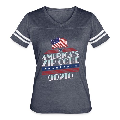90210 Americas ZipCode Merchandise - Women's V-Neck Football Tee