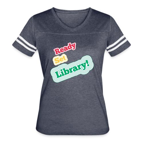 Ready Set Library! - Women's V-Neck Football Tee