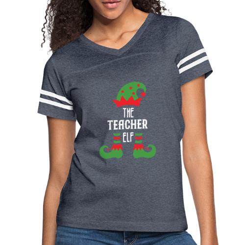 Teacher Elf Family Matching Christmas Group Gift P - Women's Vintage Sports T-Shirt