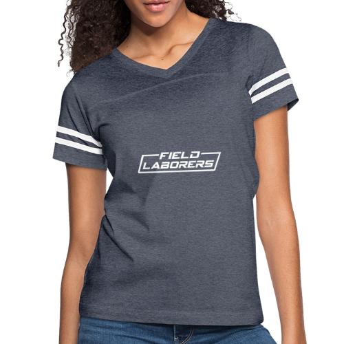 Field Laborer design in white color - Women's V-Neck Football Tee