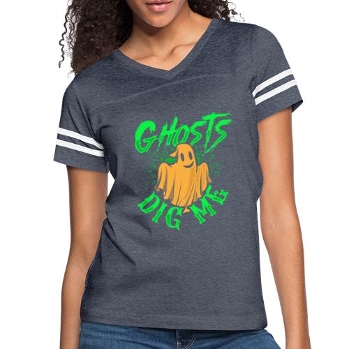 Ghosts Dig Me - Women's V-Neck Football Tee