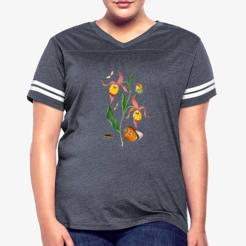 Lady Slipper Orchid - Women's V-Neck Football Tee