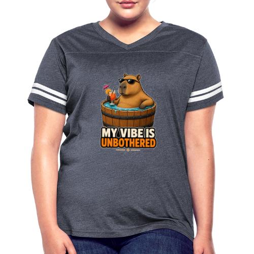 Unbothered Beaver in Wooden Tub - Women's V-Neck Football Tee