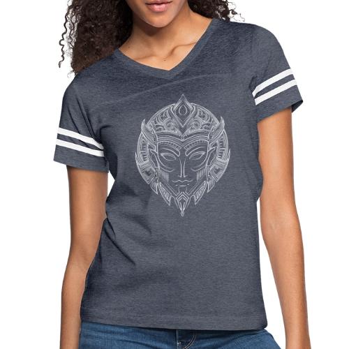 DemBoyz Logomark (White Edition) - Women's V-Neck Football Tee