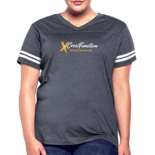 White XF SPORTS MASSAGE LOGO (front only) - Women's V-Neck Football Tee