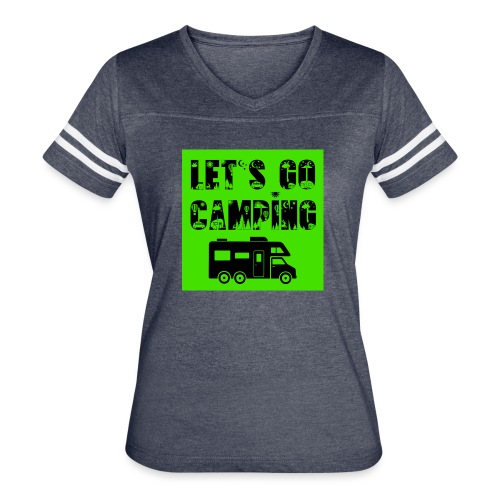 Lets Go Camping Class C - Women's V-Neck Football Tee