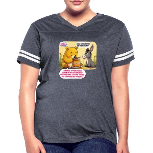 Honey Bear - Fire Tyrants - Women's V-Neck Football Tee