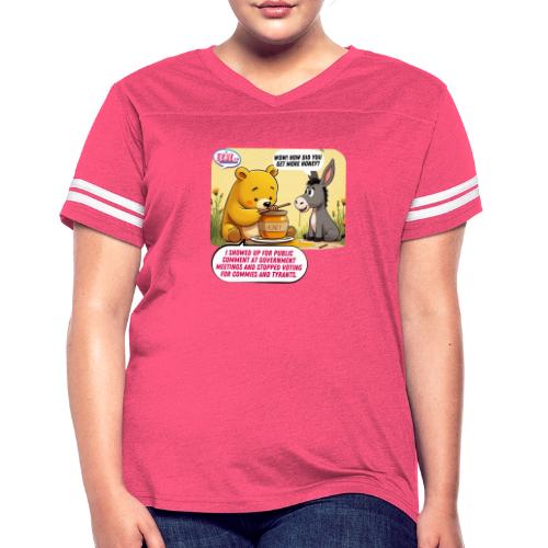 Honey Bear - Fire Tyrants - Women's V-Neck Football Tee