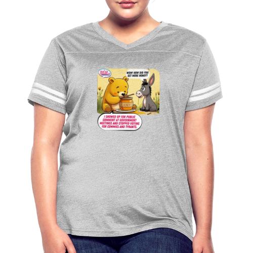 Honey Bear - Fire Tyrants - Women's V-Neck Football Tee