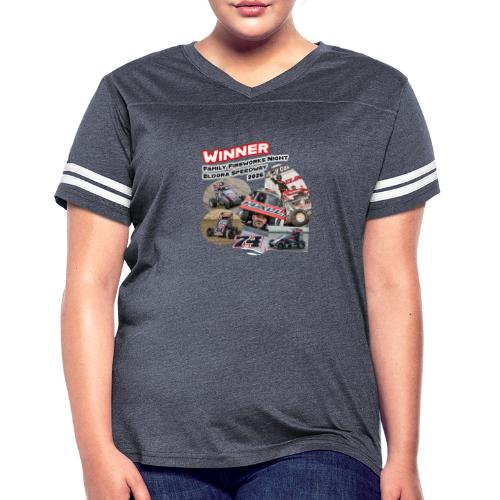 Luke Hall - Eldora Speedway FFN#1 Design 2 - Women's V-Neck Football Tee