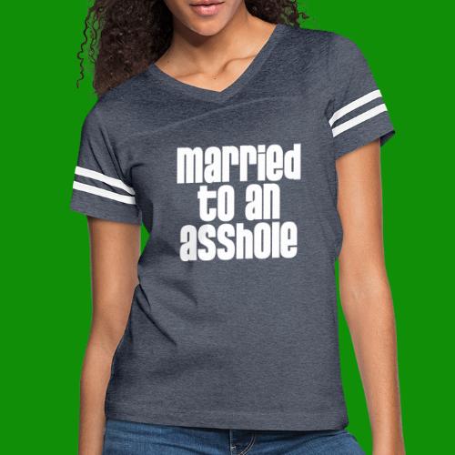 Married to an A&s*ole - Women's V-Neck Football Tee